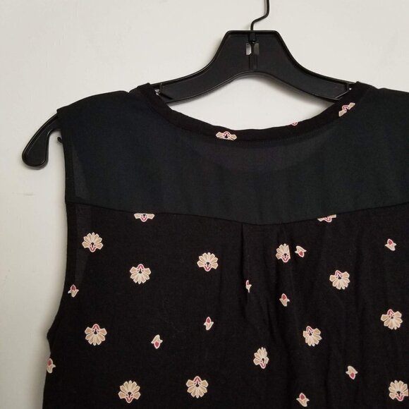 Loft Floral Print Semi Sheer Sleeveless Blouse Top - Picture 4 of 11